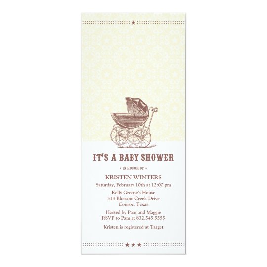Vintage baby shower invitation