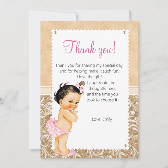 Vintage Baby Thank You Card (Front)