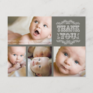 VINTAGE Baby Thank You Photo Cards + Envelopes