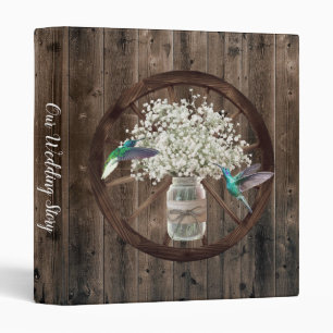 Vintage Baby's Breath Floral Jar & Hummingbirds Binder