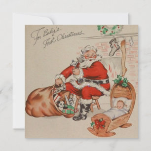 Vintage Baby's First Christmas Holiday Card