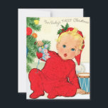 Vintage Baby's First Christmas Holiday Card<br><div class="desc">Vintage Baby's First Christmas Holiday Card.</div>