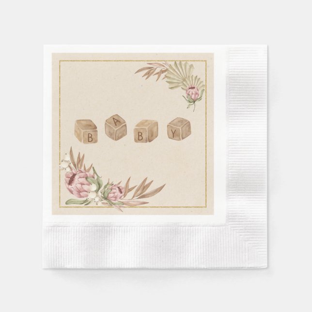 Vintage BabyShower Paper Napkin (Front)