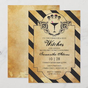 Vintage Bachelorette Party Halloween Invitation