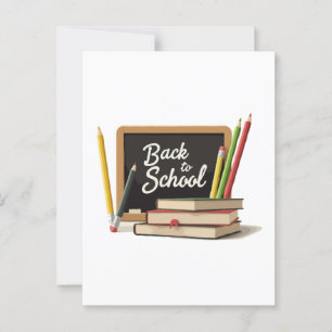 Vintage "Back to School" Chalkboard & Books Postcard