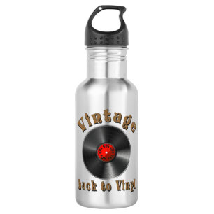 Vintage - Back to Vinyl, the record is back 532 Ml Water Bottle