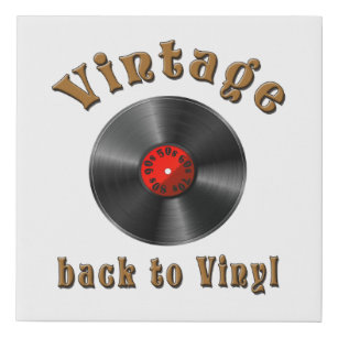 Vintage - Back to Vinyl, the record is back Faux Canvas Print