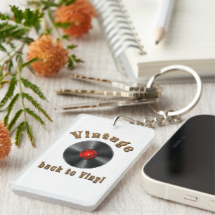 Vintage - Back to Vinyl, the record is back Keychain