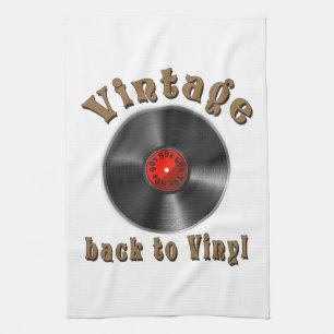 Vintage - Back to Vinyl, the record is back Kitchen Towel