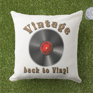 Vintage - Back to Vinyl, the record is back, Oldie Outdoor Pillow