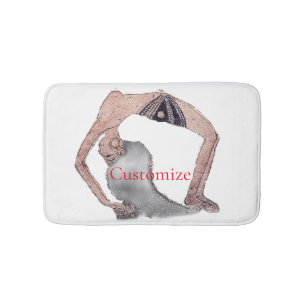 Vintage Backbend Yoga Pose Thunder_Cove Bath Mat