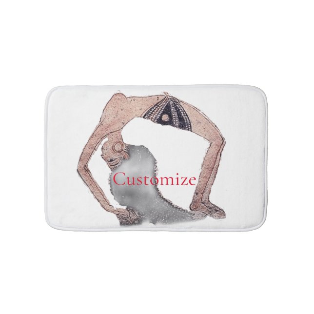 Vintage Backbend Yoga Pose Thunder_Cove Bath Mat (Front)