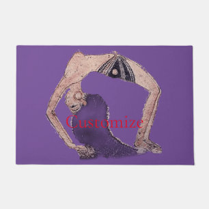Vintage Backbend Yoga Pose Thunder_Cove Doormat