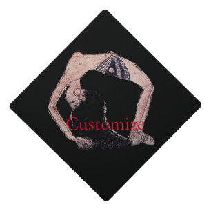 Vintage Backbend Yoga Pose Thunder_Cove Graduation Cap Topper