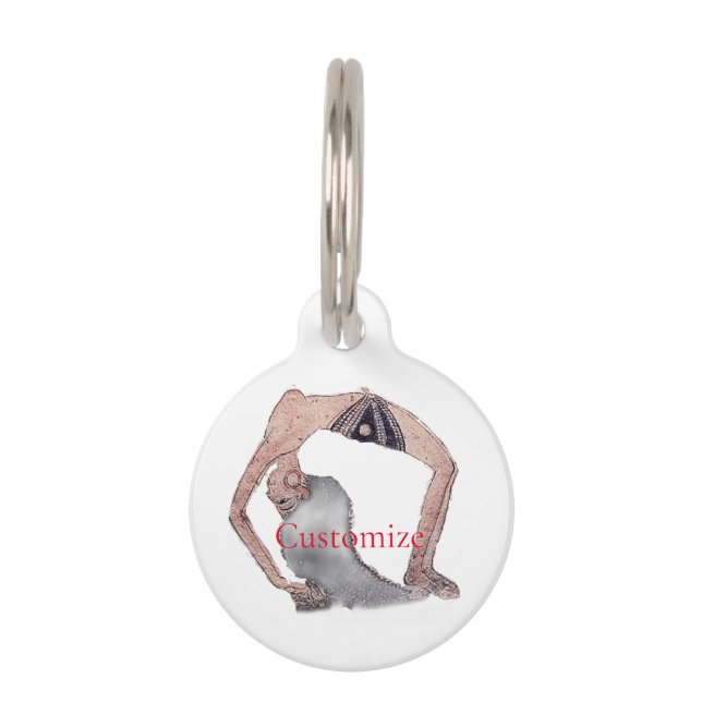 Vintage Backbend Yoga Pose Thunder_Cove Pet Tag (Front)