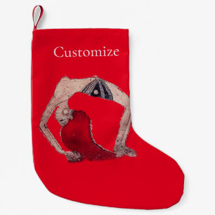 Vintage Backbend Yoga Pose Thunder_Cove Small Christmas Stocking