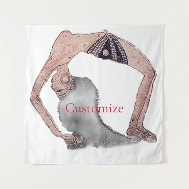 Vintage Backbend Yoga Pose Thunder_Cove Tapestry (Front)