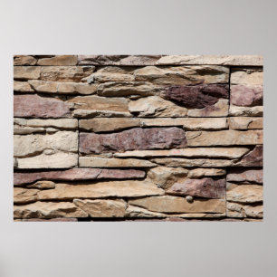 Vintage background texture old masonry stone brick poster