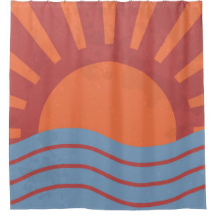 Vintage background with sea and sun. Summer retro