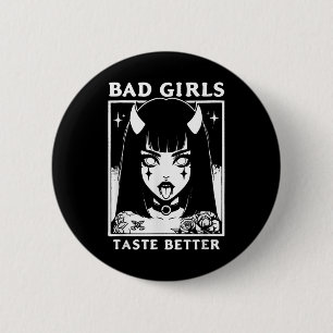 Vintage Bad Girls Taste Better Tattoos Lovers For 2 Inch Round Button