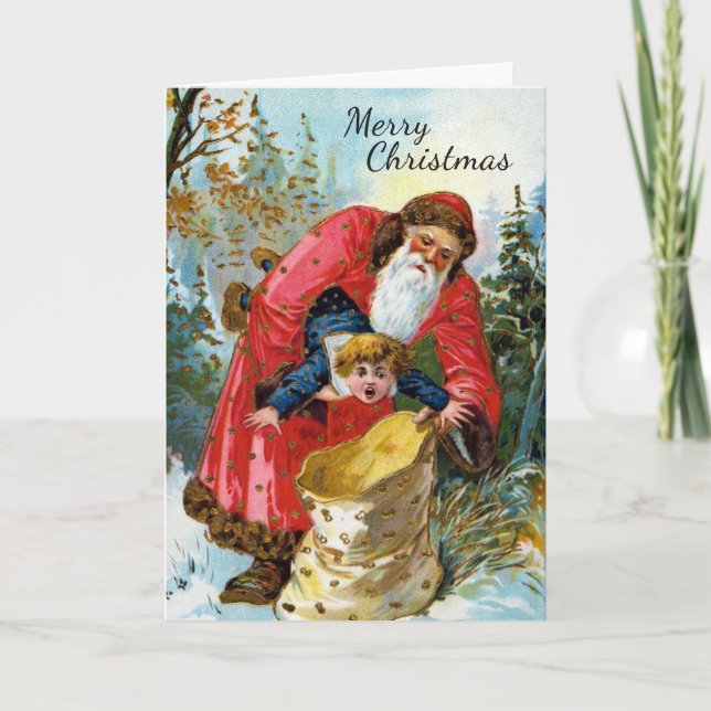 Vintage Bad Santa Christmas Card (Front)
