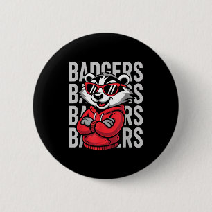 Vintage Badger Gift For Men Women Boys Girls Kids 2 Inch Round Button
