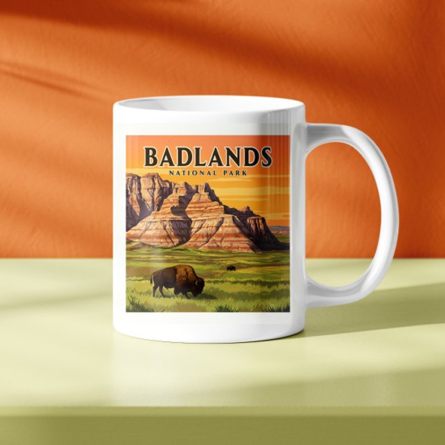 Vintage Badlands National Park Coffee Mug (Creator Uploaded)