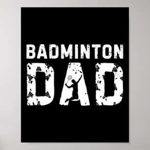 Vintage Badminton Dad Sport Family Father's Day  Poster