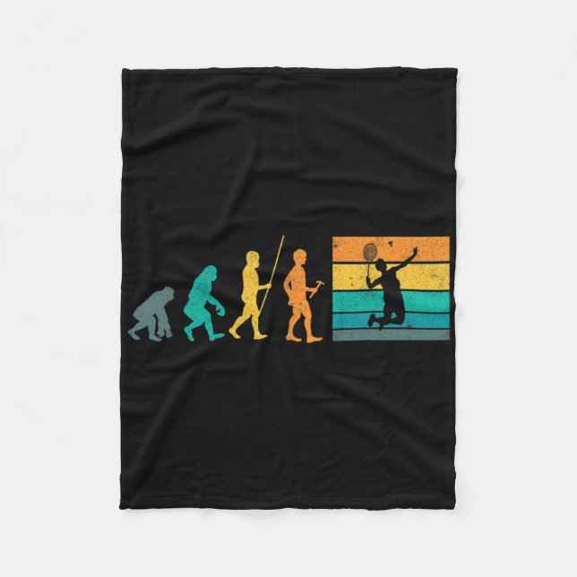 Vintage Badminton Evolution Shuttle Retro Badminto Fleece Blanket (Front)