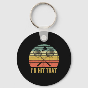 Vintage Badminton Funny Retro Shuttle Birdie Sport Keychain
