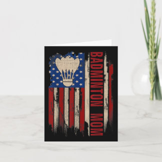 Vintage Badminton Mom American Usa Flag Funny Spor Card