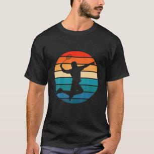 Vintage Badminton Player Shuttlecock Sport T-Shirt