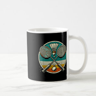 Vintage Badminton Rackets Shuttle Crossed Rackets  Coffee Mug