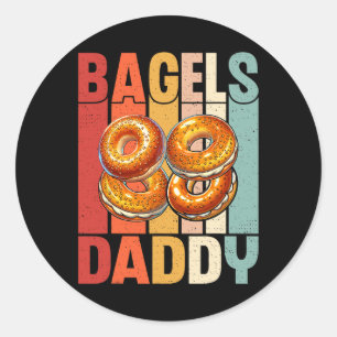 Vintage Bagel Daddy - Fathers Day Bagel Lover Dad  Classic Round Sticker