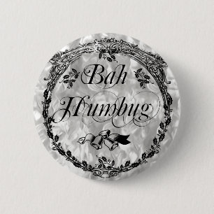 Vintage Bah Humbug 2 Inch Round Button