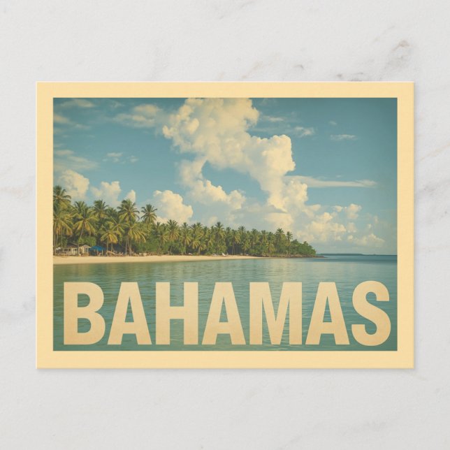 Vintage Bahamas Travel Postcard (Front)