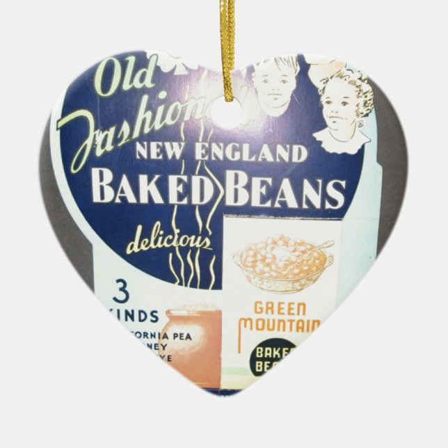 Vintage Baked Beans Ceramic Ornament (Front)