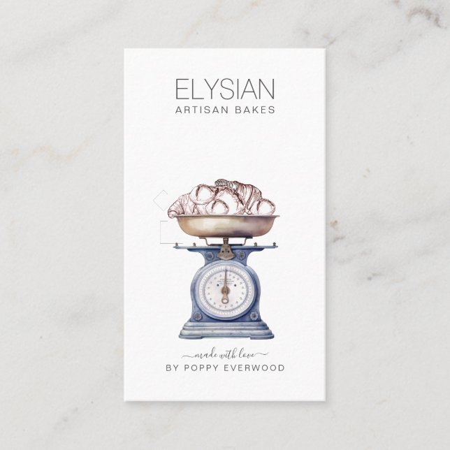 Vintage Baker Bakery Pastry Chef  Business Card (Front)