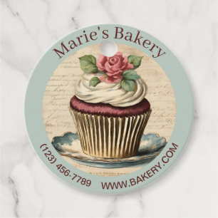 Vintage Baker Cake Bakery Caterer Cupcake Favour Tags