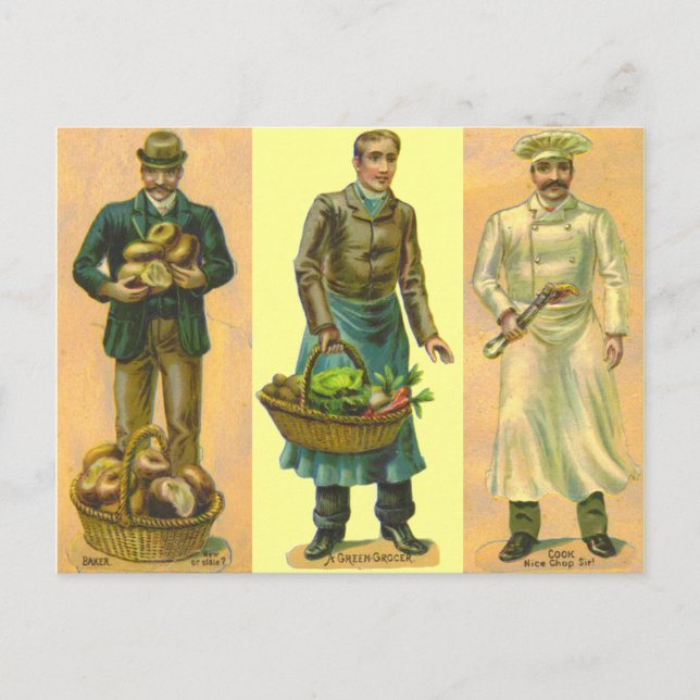 Vintage Baker Grocer Cook Postcard (Front)