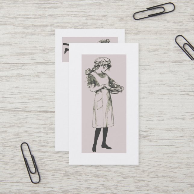 Vintage Baker or Pastry Chef Business Card (Front/Back In Situ)