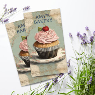 Vintage Baker Pastry Chef Cake Bakery Cupcake Business Card