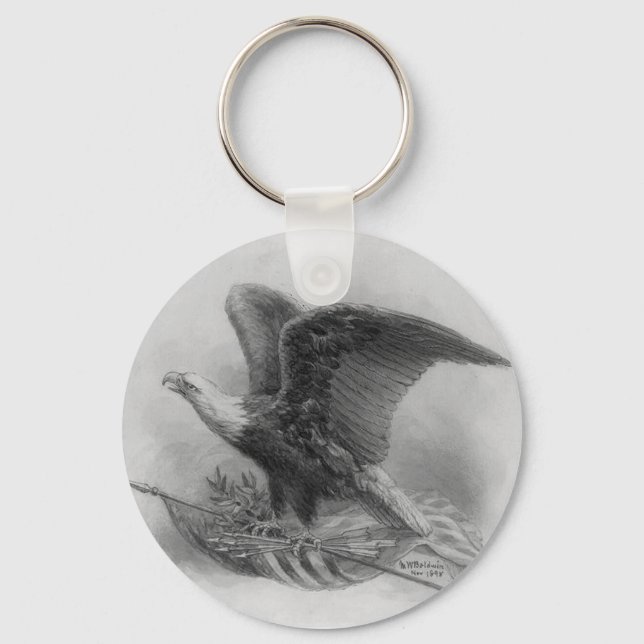 vintage bald eagle keychain (Front)