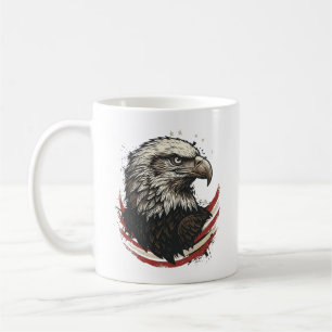 Vintage Bald Eagle Patriotic Engraving Shirt Desig Coffee Mug