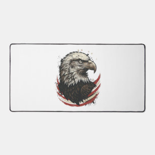 Vintage Bald Eagle Patriotic Engraving Shirt Desig Desk Mat