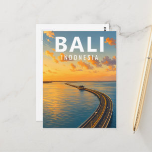 Vintage Bali Postcard – Bali Mandara Sea Toll Road