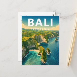 Vintage Bali Postcard – Kelingking Cliff Coast