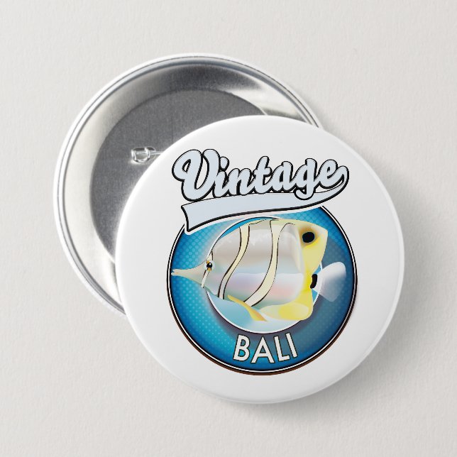 Vintage Bali retro logo 3 Inch Round Button (Front & Back)