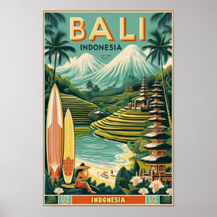 Vintage Bali Travel Poster