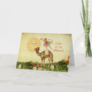 Vintage Ballerina, Flowers, and Camel Collage Card